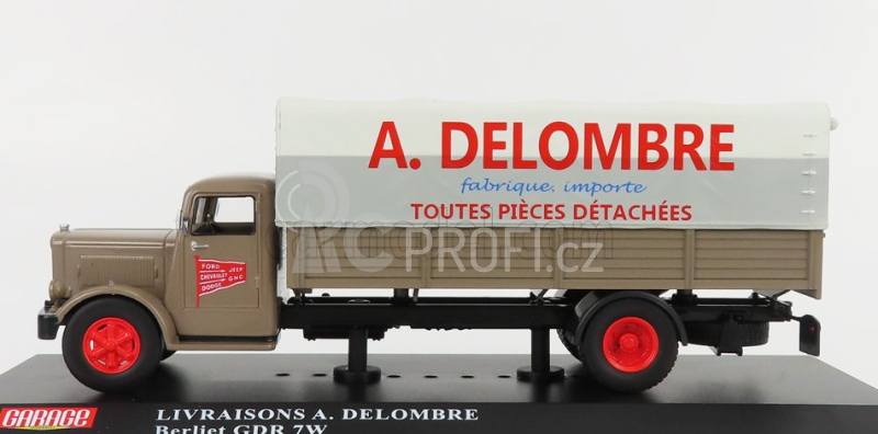 Edicola Berliet Gdr 7w Truck Telonato Livraisons A.delombre 1954 1:43 Hnědá Šedá