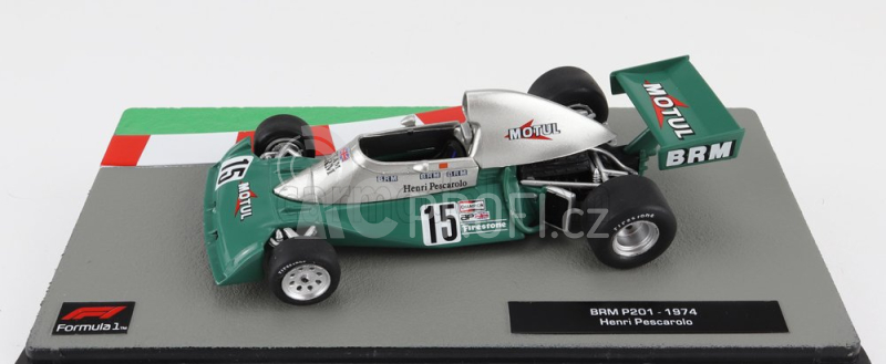 Edicola BRM F1  P201 N 15 Season 1974 Henri Pescarolo 1:43 Zelené Stříbro