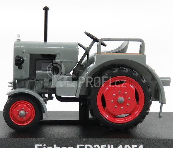 Edicola Eicher Ed25ii Tractor 1951 - Con Vetrina - With Showcase 1:43 Šedá Červená