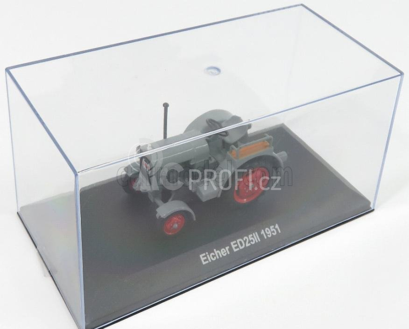 Edicola Eicher Ed25ii Tractor 1951 - Con Vetrina - With Showcase 1:43 Šedá Červená