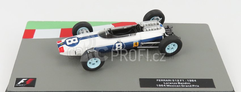 Edicola Ferrari F1  512 N 8 3rd Mexico Gp 1964 Lorenzo Bandini 1:43 Bílá Modrá