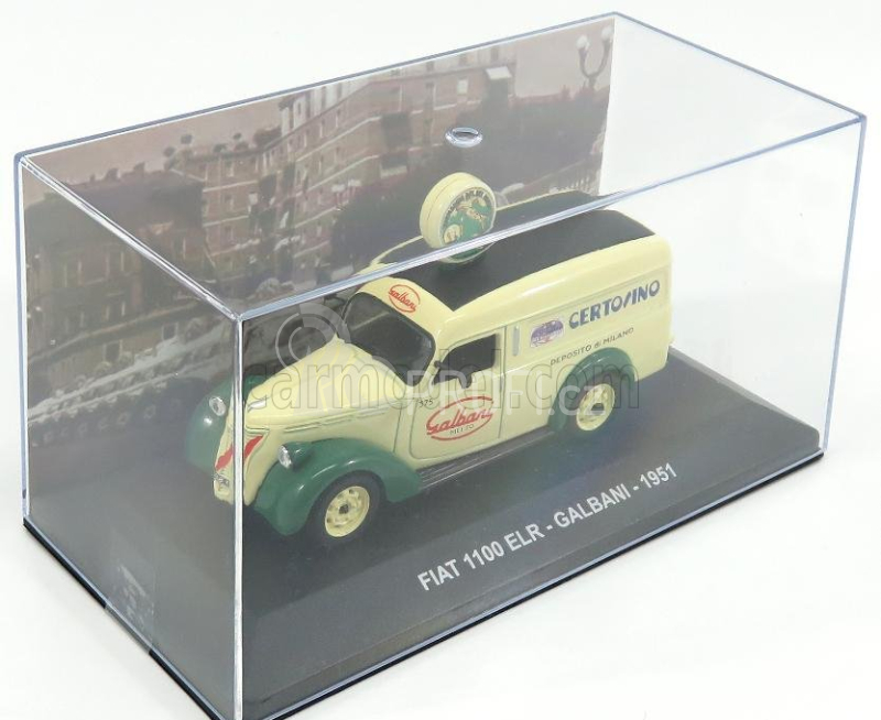 Edicola Fiat 1100 Elr Van Galbani Certosino Deposito Di Milano 1951 1:43 Krémově Zelená