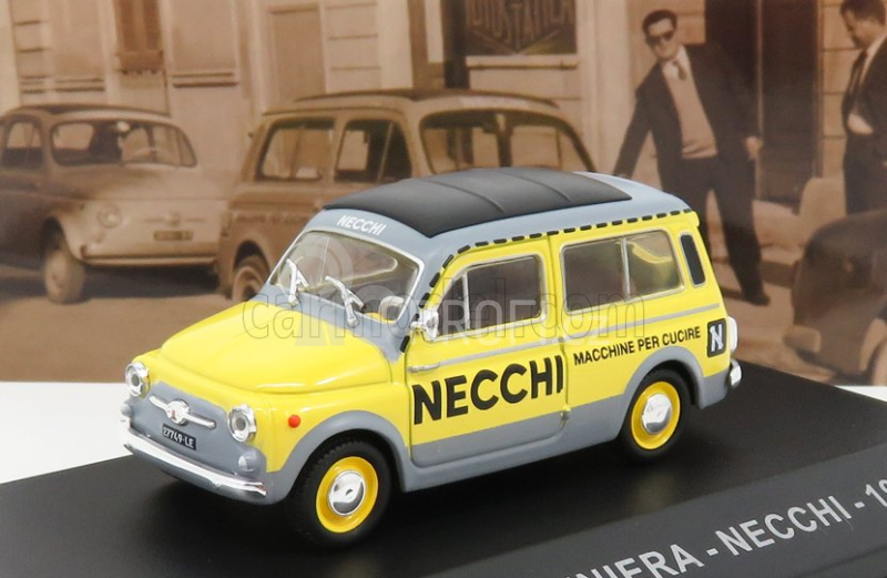 Edicola Fiat 500 Giardiniera - Necchi 1960 1:43 Žlutá Šedá