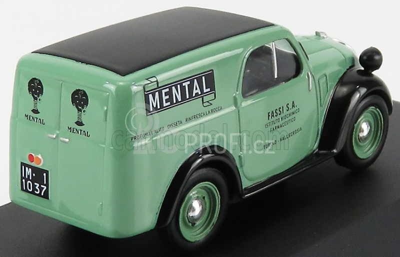 Edicola Fiat 500a Furgoncino Van Mental 1953 1:43 Světle Zelená Černá