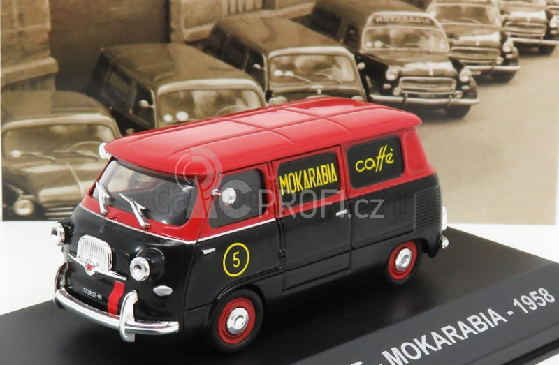 Edicola Fiat 600 Coriasco (multipla) Mokarabia Caffe' 1958 1:43 Černá Červená