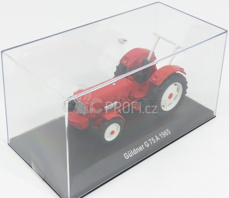 Edicola Guldner G75a Tractor 1965 - Con Vetrina - With Showcase 1:43 Červená Bílá