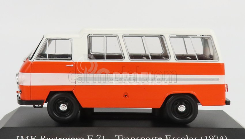 Edicola IME Rastrojero F71 Scuolabus Transporte Escolar 1974 1:43 Bílá Oranžová