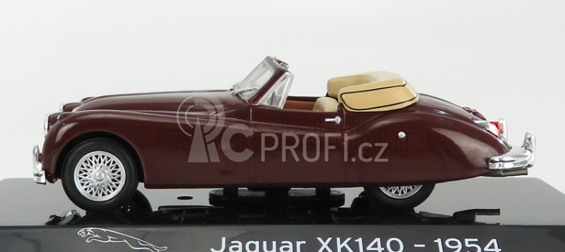 Edicola Jaguar Xk140 Cabriolet 1954 - Con Vetrina - With Showcase 1:43 Bordeaux