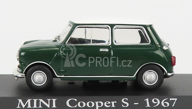 Edicola Mini Cooper S 1967 - Con Vetrina - With Showcase 1:43 Zelená Bílá