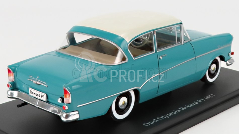 Edicola Opel Olympia Rekord P1 1957 1:24 Tyrkysově Bílá