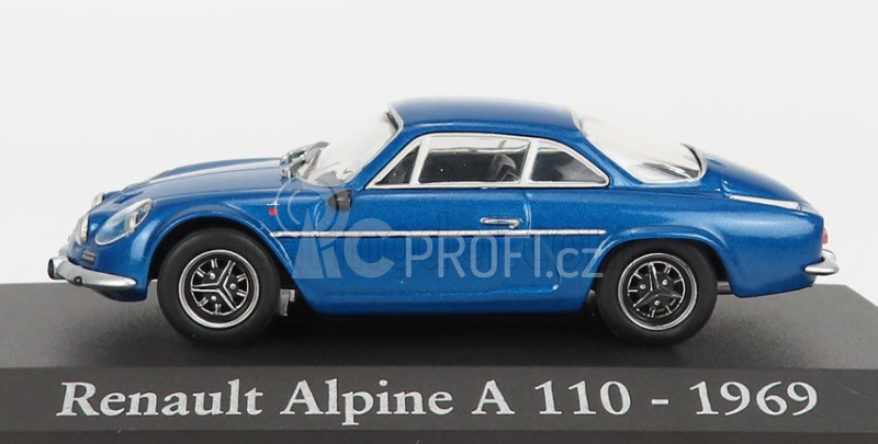 Edicola Renault Alpine A110 1969 - Black Wheels - Con Vetrina - With Showcase 1:43 Blue Met