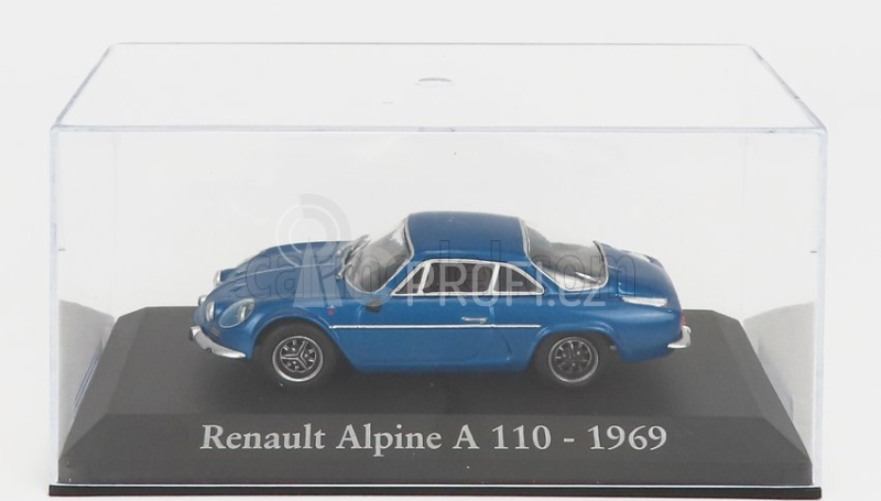 Edicola Renault Alpine A110 1969 - Black Wheels - Con Vetrina - With Showcase 1:43 Blue Met