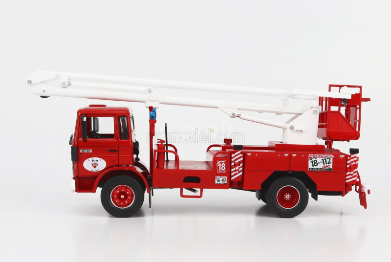 Edicola Renault Jp11 Truck Scala Crane Elevator Cestello Sapeurs Pompiers 1977 1:43 Červená Bílá