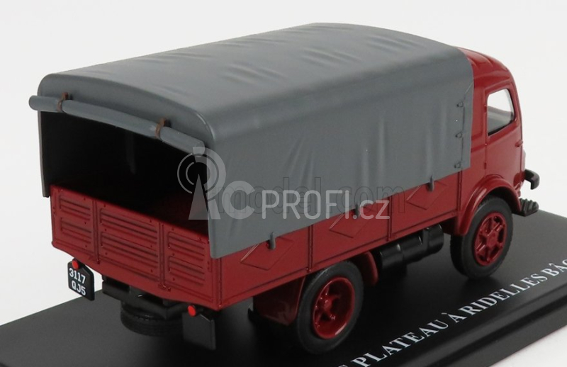 Edicola Renault Truck Telonato 2 Tonnes Plateau A Didelles Bache 1947 1:43 Červená Šedá