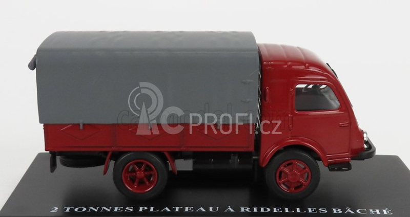 Edicola Renault Truck Telonato 2 Tonnes Plateau A Didelles Bache 1947 1:43 Červená Šedá