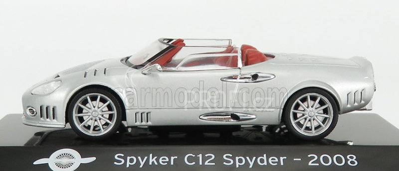 Edicola Spyker C12 Spyder 2008 - Con Vetrina - With Showcase 1:43 Silver