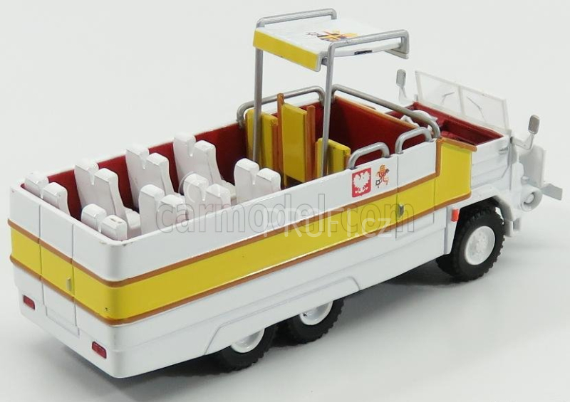 Edicola Star 660 Truck Minibus Open Papamobile (papa) Pope 1974 1:72 Bílá Žlutá