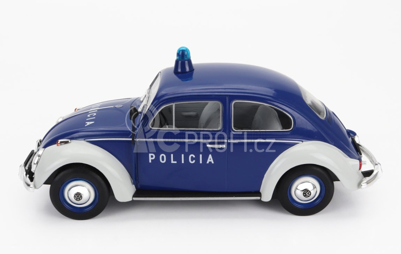 Edicola Volkswagen Beetle Kafer Maggiolino Portugal Policia Police 1974 1:24 Modrá Bílá