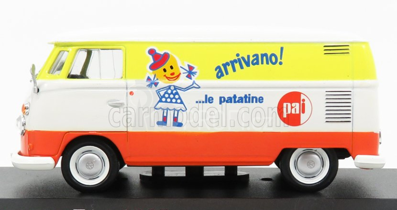 Edicola Volkswagen T1 C Van  - Pai - Arrivano Le Patatine 1965 1:43 Bílá Oranžová Žlutá