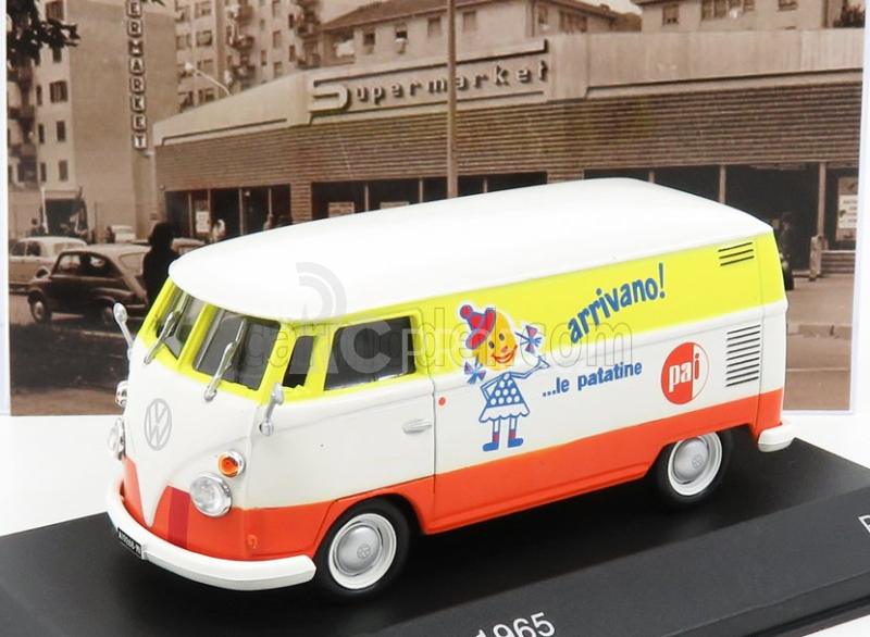 Edicola Volkswagen T1 C Van  - Pai - Arrivano Le Patatine 1965 1:43 Bílá Oranžová Žlutá