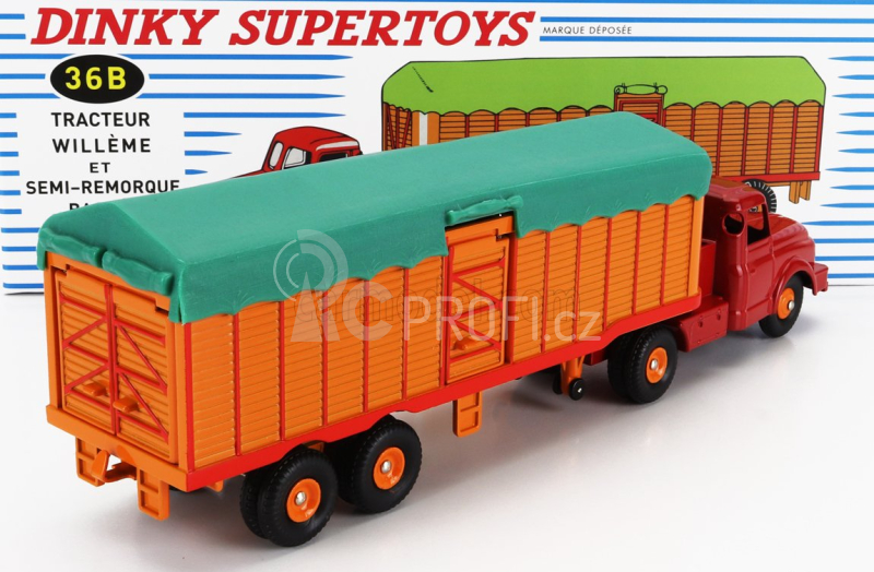 Edicola Willeme Tractor Truck + Semi-remorque Bachee 1960 1:43 Červená Oranžová Zelená