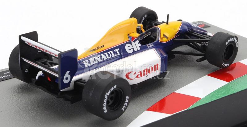 Edicola Williams F1  Fw14b Renault N 6 Season 1992 Riccardo Patrese 1:43 Modrá Žlutá Bílá