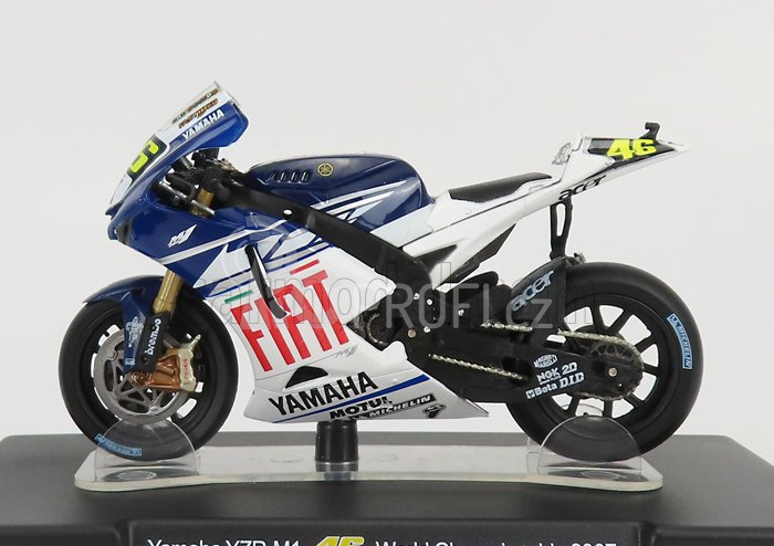 Edicola Yamaha Yzr M1 N 46 Motogp Season 2007 Valentino Rossi 1:18 Bílá Modrá