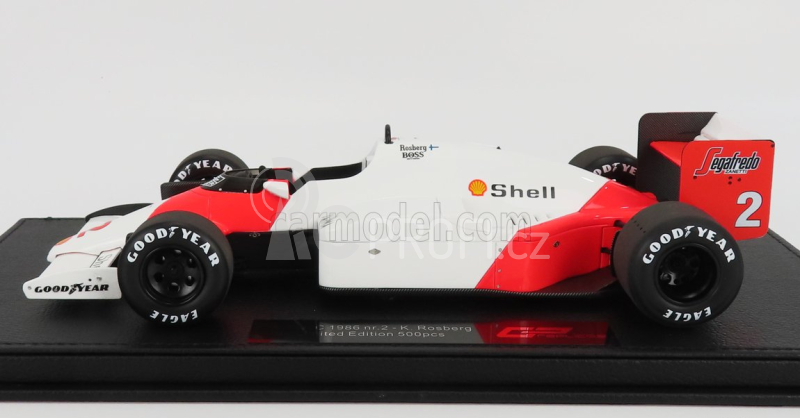 Gp-replicas Mclaren F1 Mp4/2c N 2 Season 1986 Keke Rosberg 1:18, bíločervená