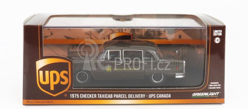 Greenlight Checker Taxi Cab Ups Canada 1975 1:43 Brown