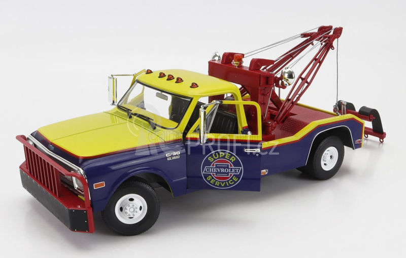 Greenlight Chevrolet C-30 Truck 1969 Odtahový vůz 1:18, modrožlutá