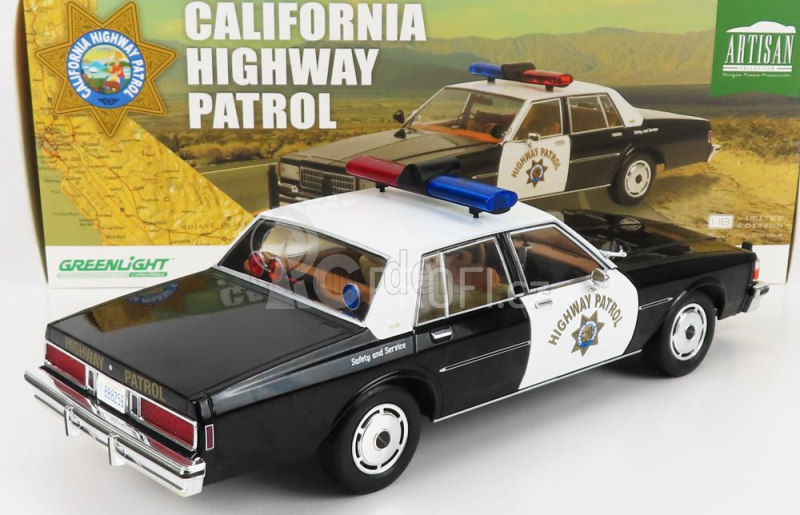 Greenlight Chevrolet Caprice Police California Highway Patrol 1989 1:18 Černá Bílá