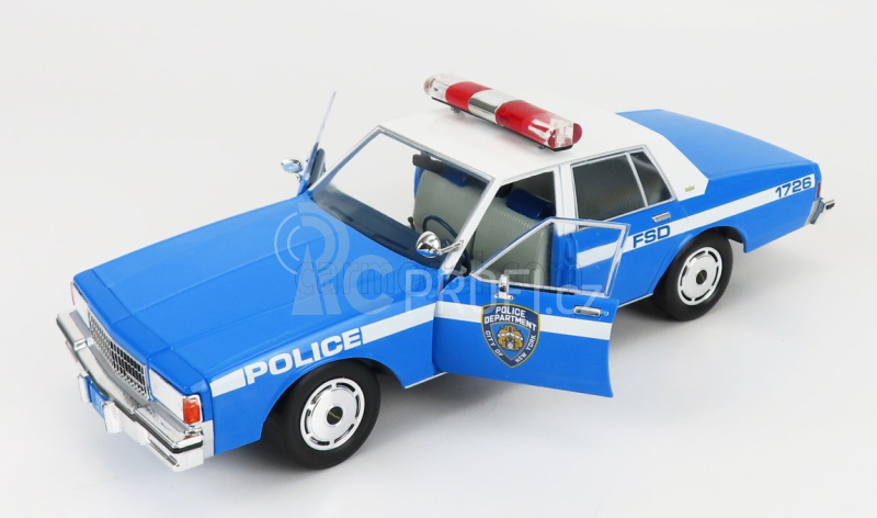 Greenlight Chevrolet Caprice Police New York City Departiment 1990 1:18 Světle Modrá Bílá