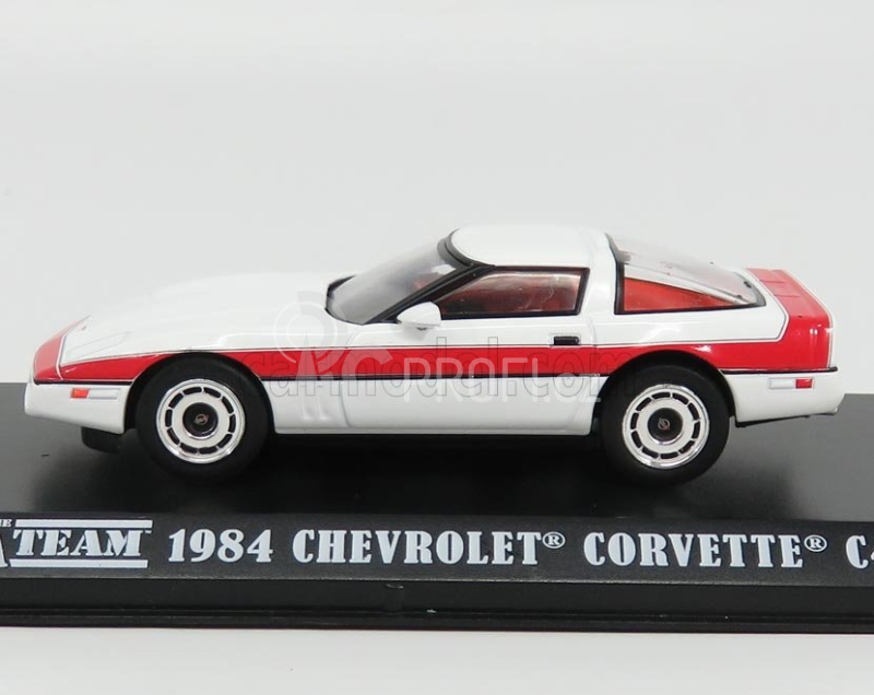 Greenlight Chevrolet Corvette C4 The A-team 1984 1:43 Bílá Červená