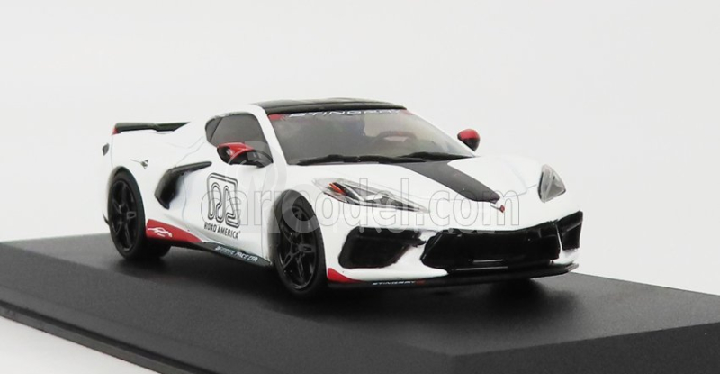 Greenlight Chevrolet Corvette C8 Official Pace Car Road America 2020 1:43 Bílá