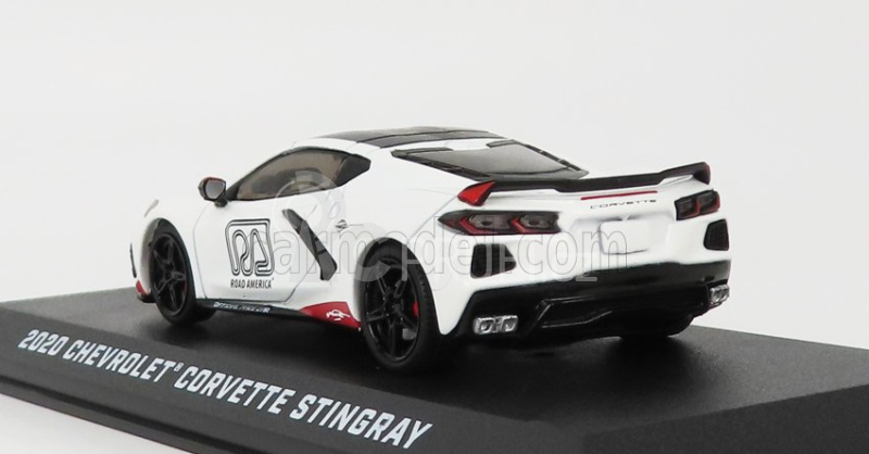 Greenlight Chevrolet Corvette C8 Official Pace Car Road America 2020 1:43 Bílá