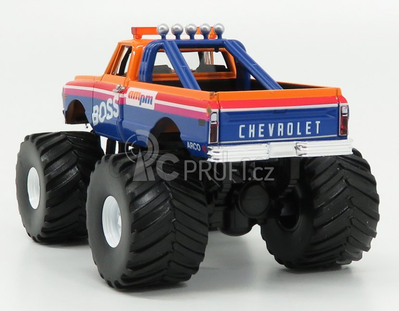 Greenlight Chevrolet K-10 Bigfoot Monster Truck Boss 1972 1:43 Oranžová Modrá