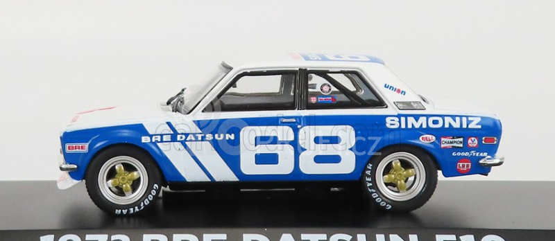 Greenlight Datsun 510 Bre N 68 Racing 1972 P.gregg 1:43 Bílá Modrá