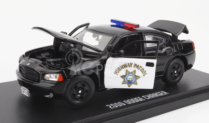 Greenlight Dodge Charger Coupe California Highway Patrol 2006 - The Rookie 1:43 Černá Bílá