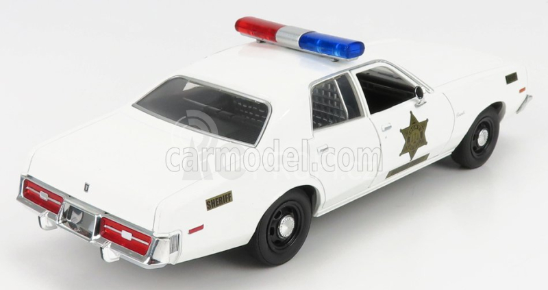 Greenlight Dodge Coronet 1975 - Hazzard County Sheriff - Police Patrol Car 1:24 Bílá