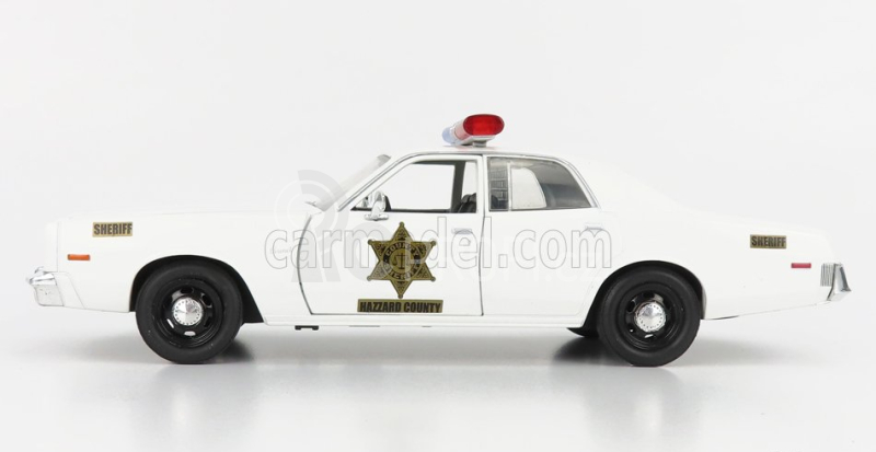 Greenlight Dodge Coronet 1975 - Hazzard County Sheriff - Police Patrol Car 1:24 Bílá