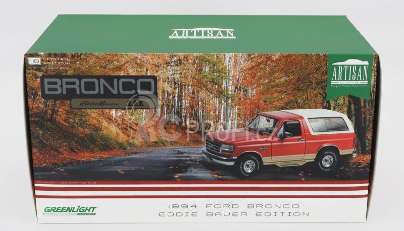 Greenlight Ford usa Bronco 1994 - Eddie Bauer Edition 1:18 Červená Zlatá Bílá