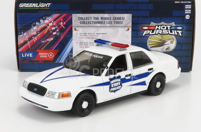 Greenlight Ford usa Crown Victoria Interceptor Indiana State Police 2008 1:24 Bílá