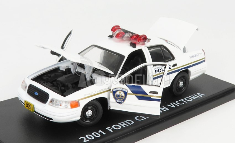 Greenlight Ford usa Crown Victoria Pembroke Pines Police 2001 - Dexter 1:43 Bílá