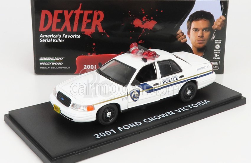 Greenlight Ford usa Crown Victoria Pembroke Pines Police 2001 - Dexter 1:43 Bílá