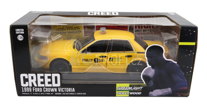 Greenlight Ford usa Crown Victoria Philly Taxi 2015 - Creed 1:24 Žlutá