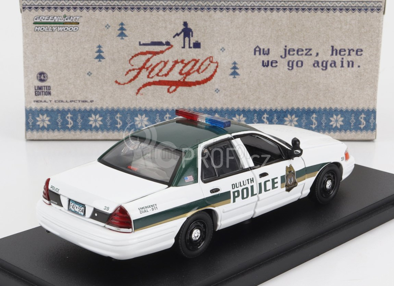 Greenlight Ford usa Crown Victoria Police Interceptor Atlanta Police 2009 - Baby Drive 1:43 Bílá