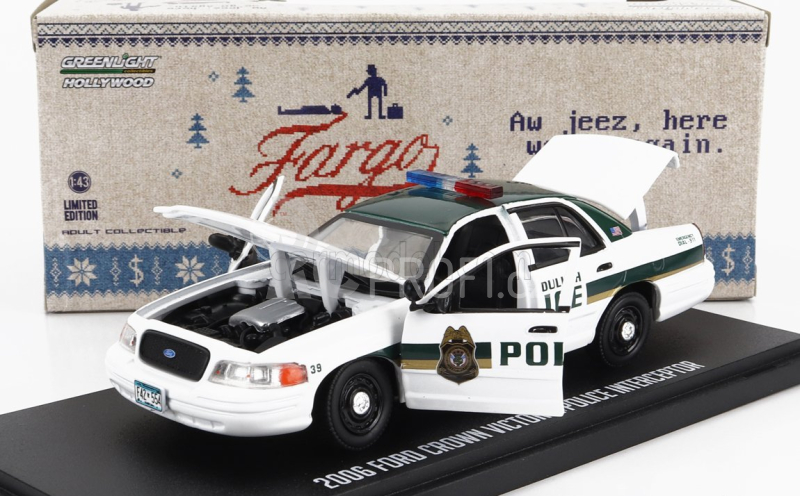 Greenlight Ford usa Crown Victoria Police Interceptor Atlanta Police 2009 - Baby Drive 1:43 Bílá