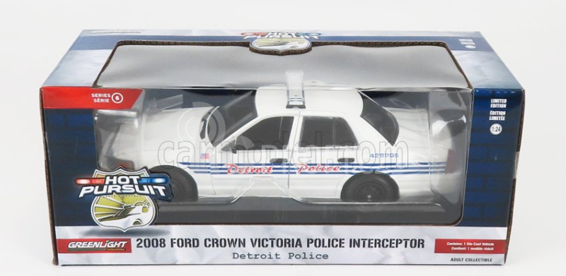 Greenlight Ford usa Crown Victoria Police Interceptor Detroit 2008 1:24 Bílá