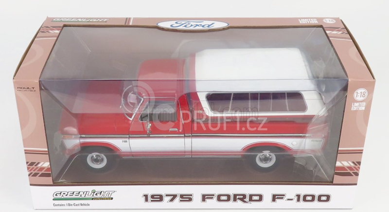 Greenlight Ford usa F-100 Pick-up 1956 Closed 1975 1:18, červená