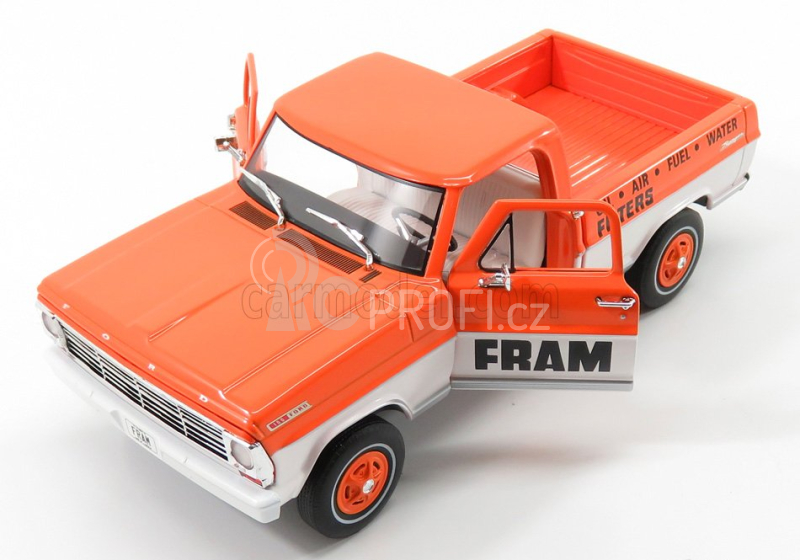 Greenlight Ford usa F-100 Pick-up Fram 1967 1:24 Oranžová Bílá